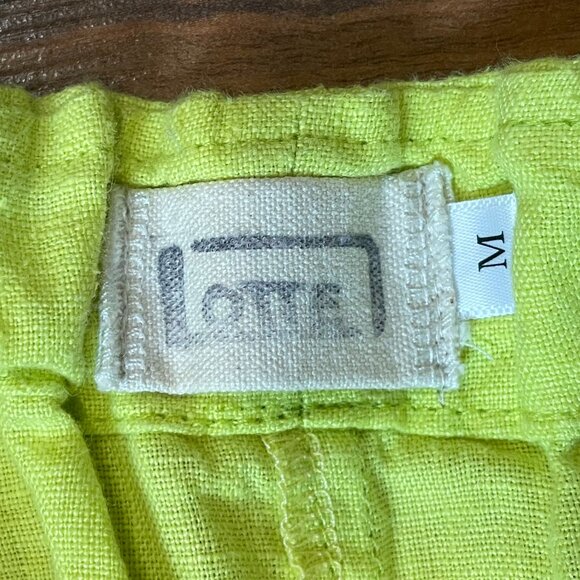 Lotte Linen Cropped Pants – Size M – Chartreuse – Never Worn, No Tags - Picture 4 of 4